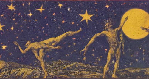 sd-A night sky with a million stars twinkling and a shooting star streaking across it by Ernst Fuchs-0