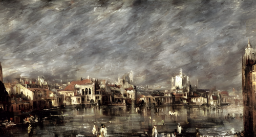 sd-A painting of a city in which all the buildings are made of crystal by John Constable-0