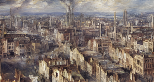 sd-A painting of a city in which all the buildings are made of crystal by Walter Crane and John Constable-0
