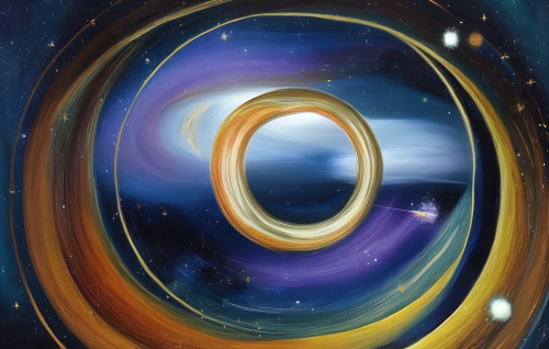 sd-Intergalactic stargate portal in the middle of a starry night with a swirling vortex of energy and light by Guido Borelli da Caluso-0