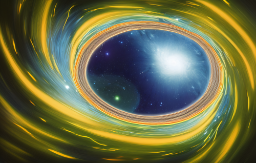 sd-Intergalactic stargate portal in the middle of a starry night with a swirling vortex of energy and light by Noah Bradley-0