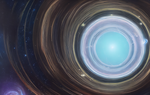 sd-Intergalactic stargate portal in the middle of a starry night with a swirling vortex of energy and light by Noah Bradley-1