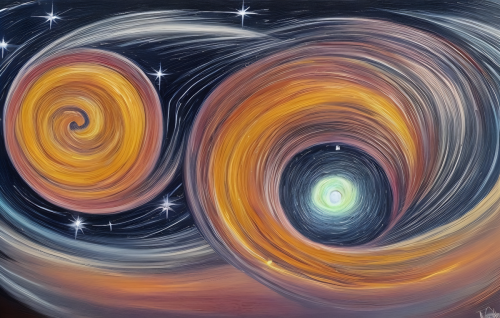 sd-Intergalactic stargate portal in the middle of a starry night with a swirling vortex of energy and light by Robert Williams-0