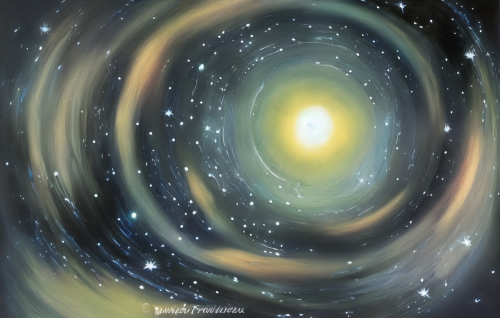 sd-Intergalactic stargate portal in the middle of a starry night with a swirling vortex of energy and light by Wendy Froud-0