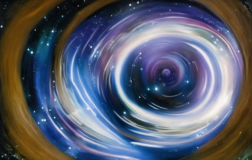 sd-Intergalactic stargate portal in the middle of a starry night with a swirling vortex of energy and light by Wendy Froud-1