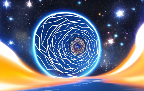 sd-Intergalactic stargate portal in the middle of a starry night with a swirling vortex of energy and light by Yasushi Nirasawa-1
